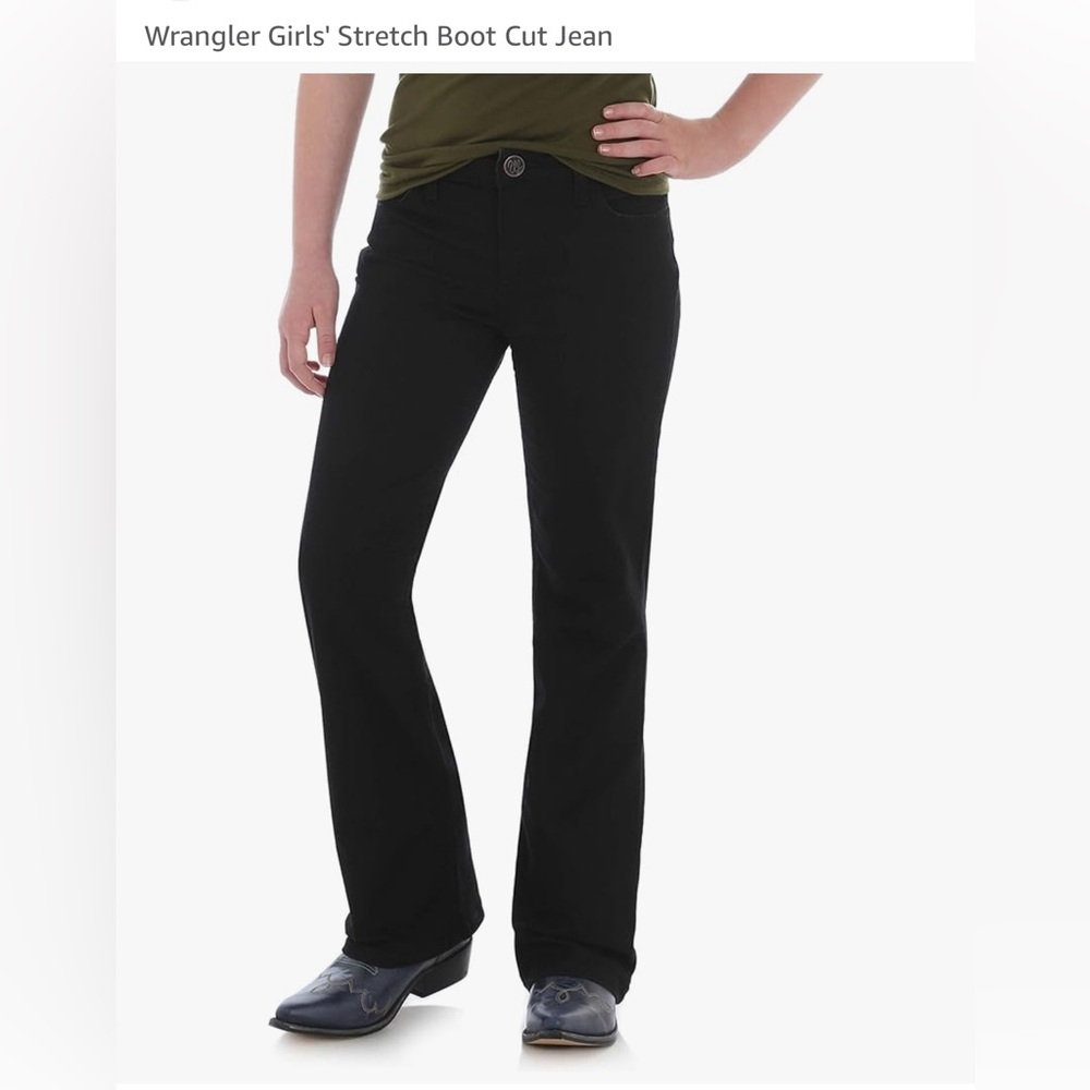 Girls Wrangler Black Denim Bootcut Jeans